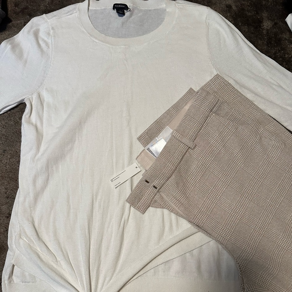 H&M slacks and Halogen tie top (nwt)